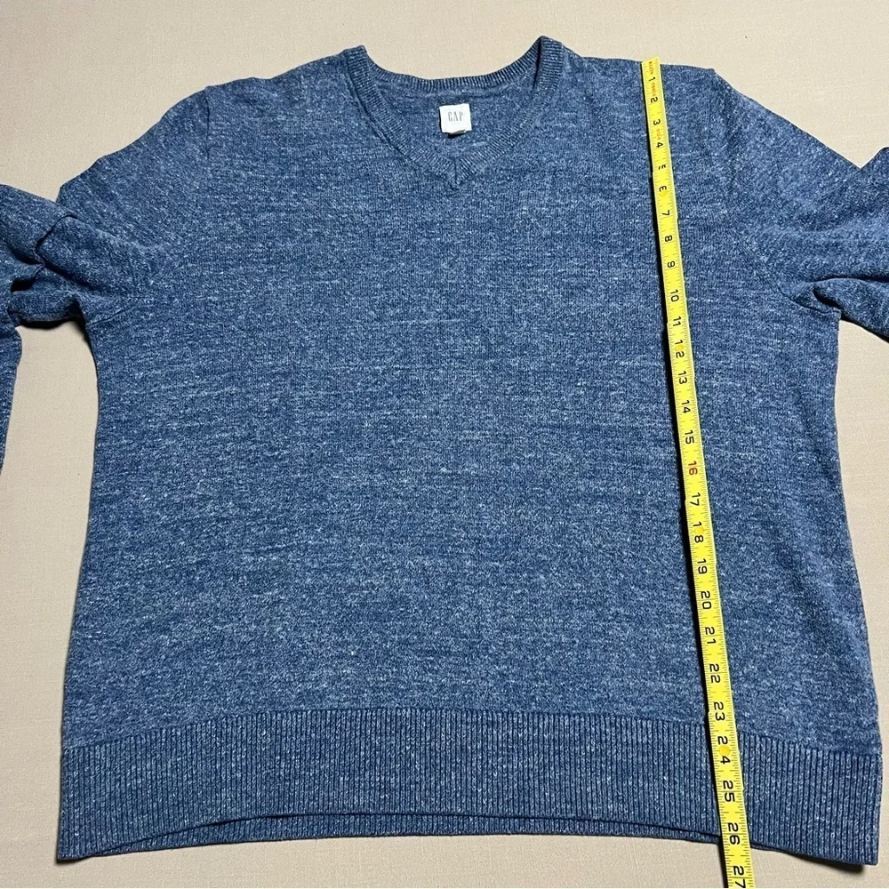 GAP Men’s XL Blue Heather Knit Sweater • Classic Crewneck Pullover